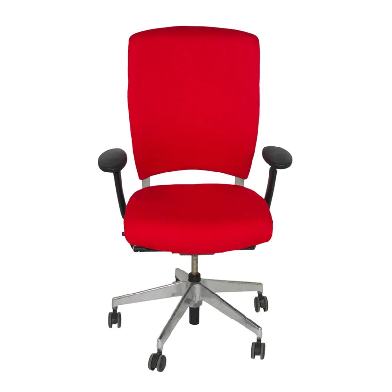 Senator Sedia da ufficio Enigma S21 con struttura in alluminio e rivestimento in tessuto rosso - Ricondizionata