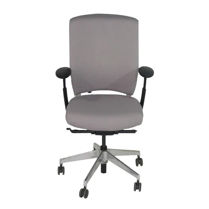 Senator Sedia da ufficio Enigma S21 con struttura in alluminio e rivestimento in tessuto grigio - Ricondizionata