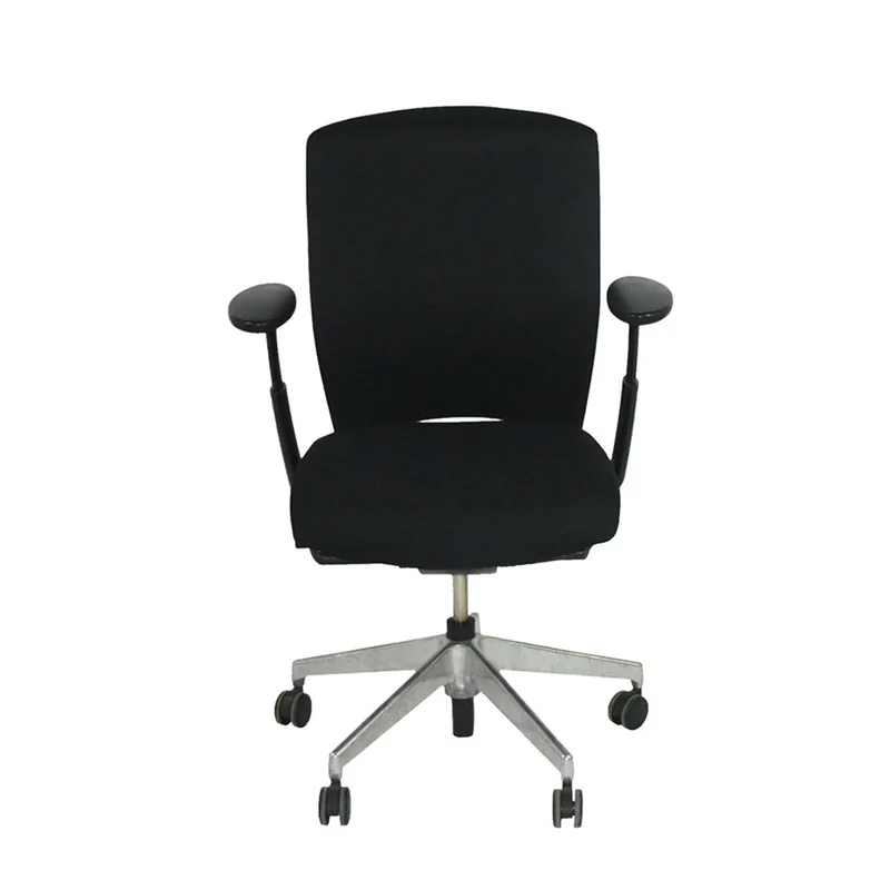 Senator Sedia da ufficio Enigma S21 con struttura in alluminio e rivestimento in tessuto nero - Ricondizionata