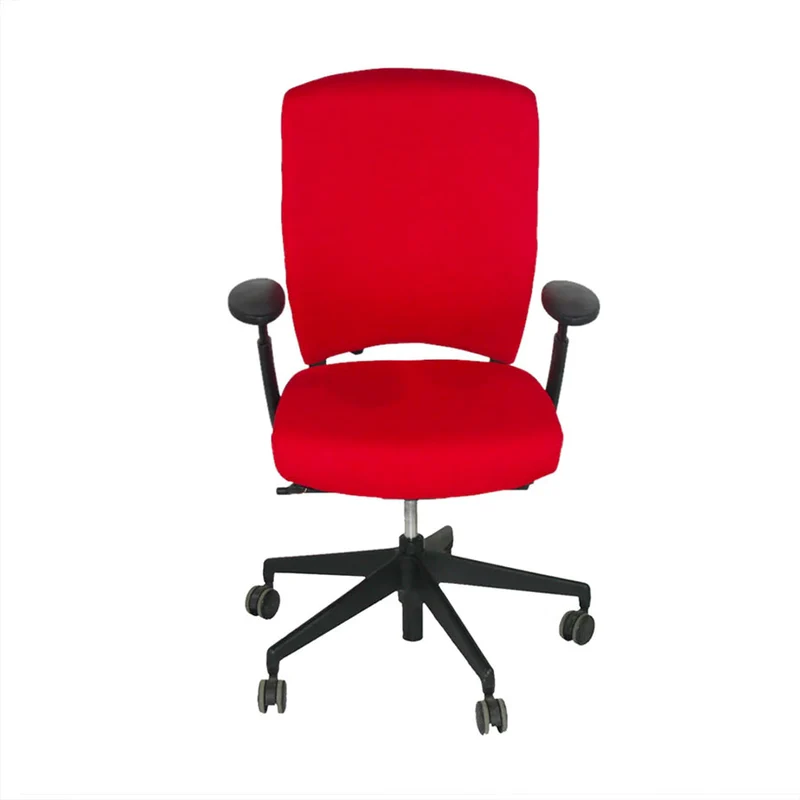 Senator Sedia da ufficio Enigma S21 con struttura nera e rivestimento in tessuto rosso - Ricondizionata