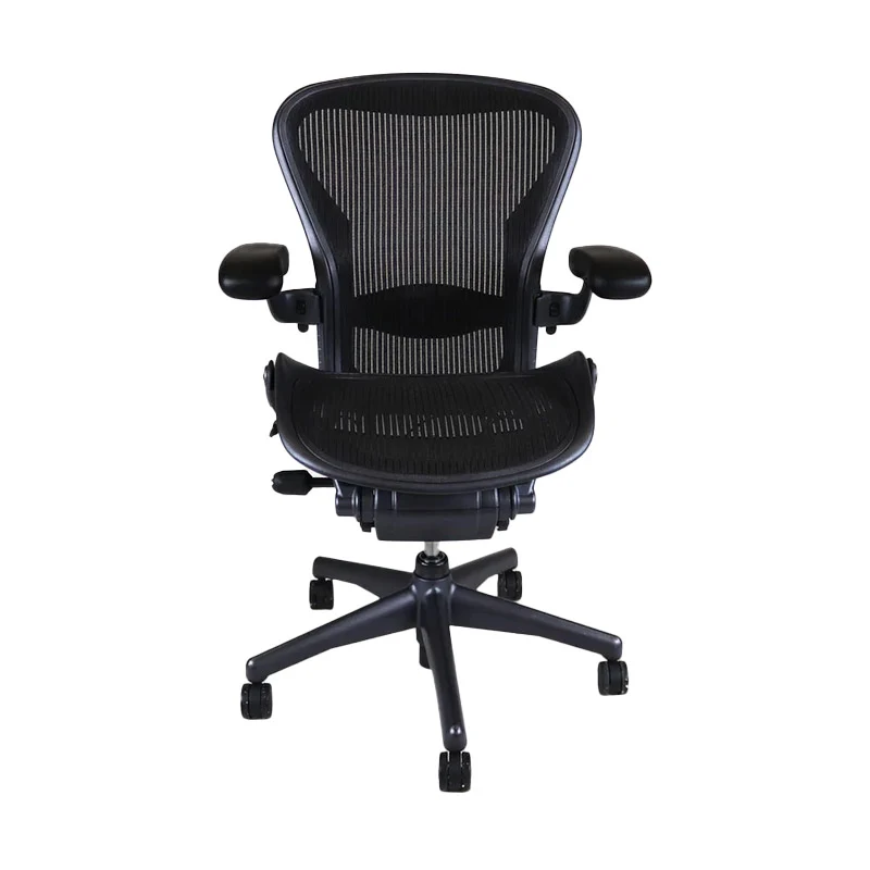 Herman Miller : Aeron - Size B - Braccio fisso, inclinazione dello schienale (grafite) - Ricondizionato
