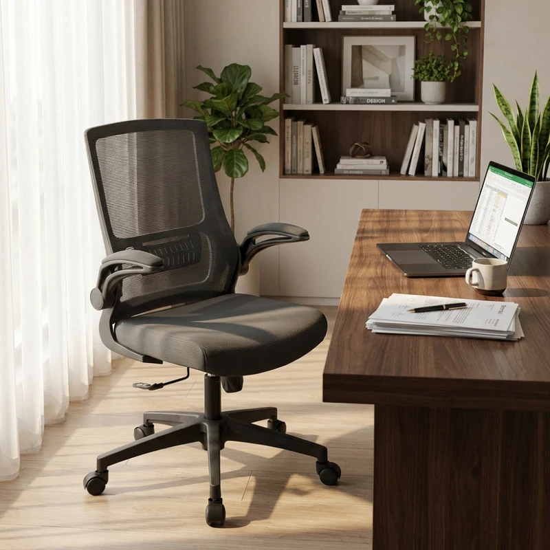Poltrona da Ufficio Sherrie con Struttura in Metallo e Plastica
