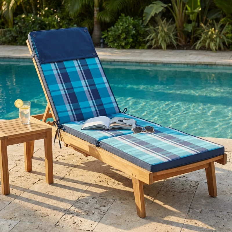 Cuscino Real Steamer Quadri Blu in Poliestere Sfoderabile