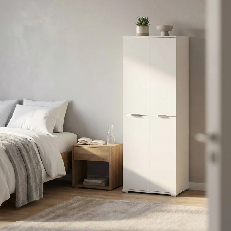 Armadio MR805053 in Truciolare Bilaminato Bianco