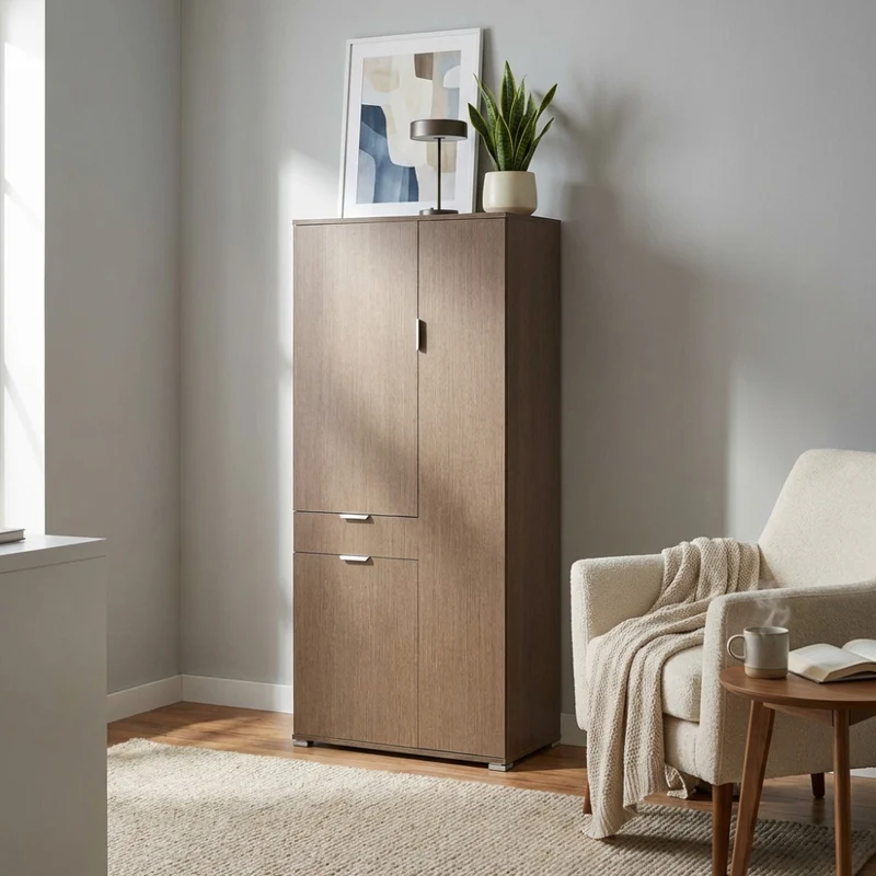 Armadio MR805047 in Truciolare Bilaminato Rovere Grigio