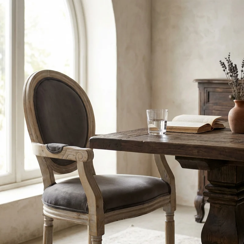 Poltrona Constance in Velluto e Legno