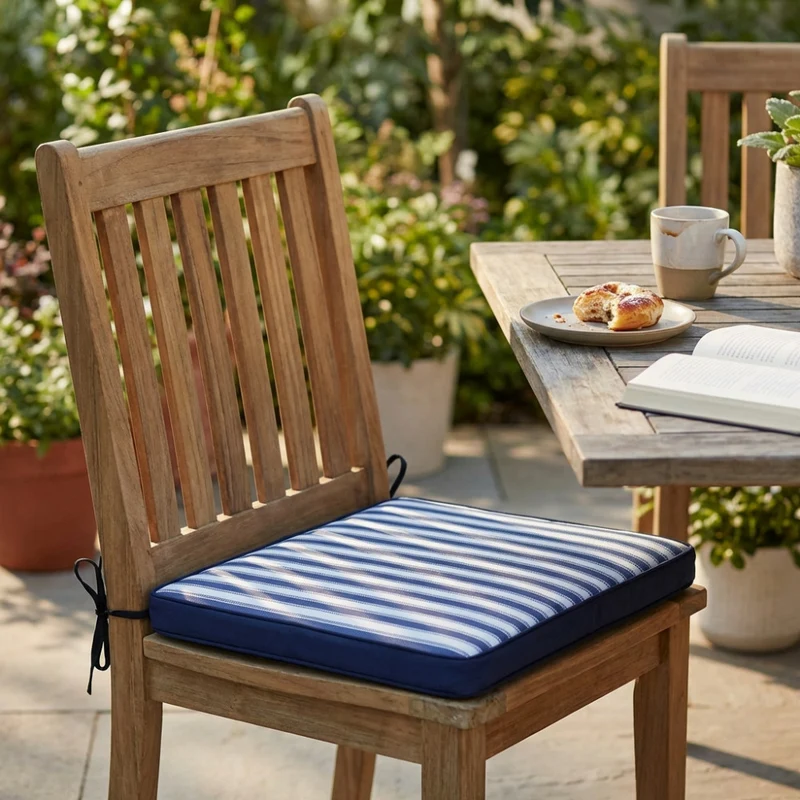 Cuscino Real Seduta Large Riga Blu con Rivestimento Sfoderabile