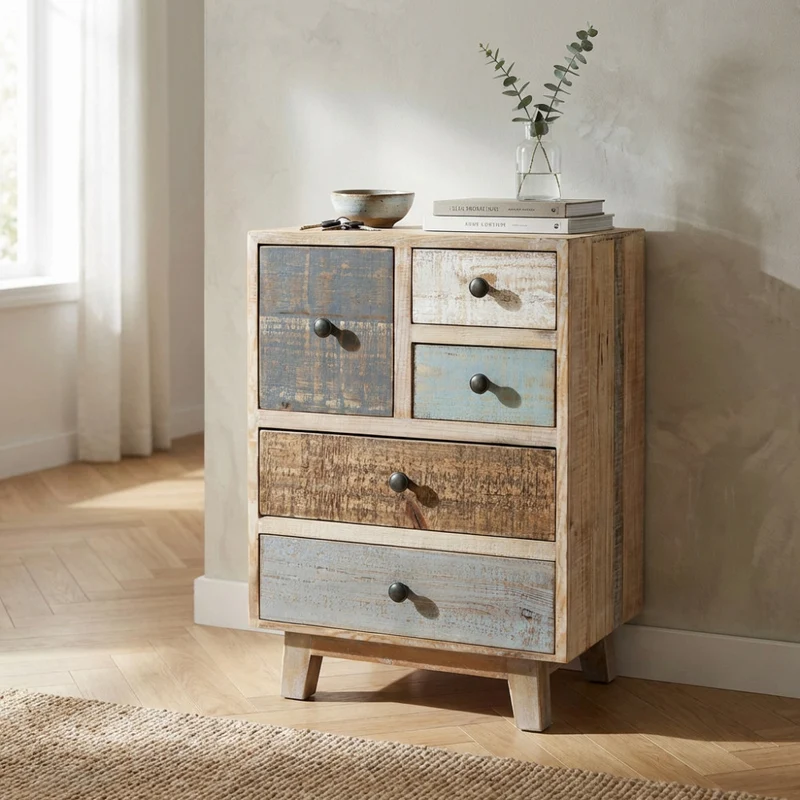 Cassettiera Wilson in Legno Multicolor
