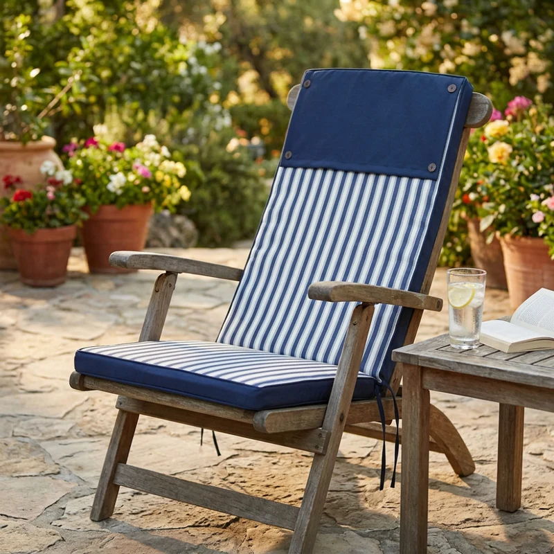 Cuscino Real Alto Riga Blu con Rivestimento Sfoderabile