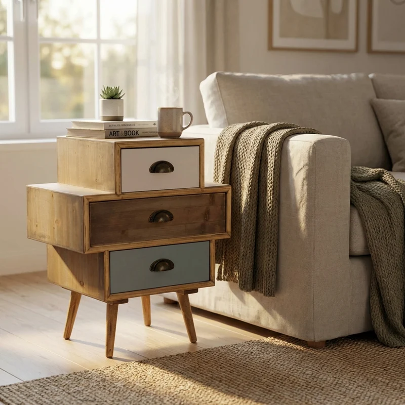 Cassettiera Victoria in Legno MDF Multicolor