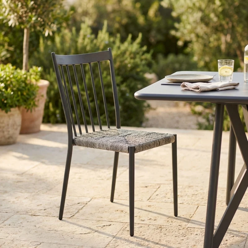 Sedia Martinica Impilabile in Alluminio e Wicker