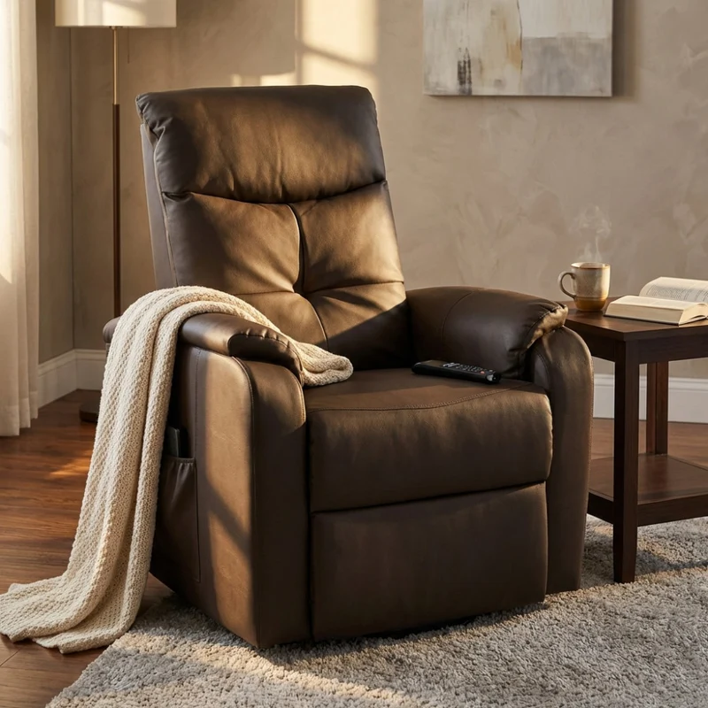 Poltrona Relax Elettrica PM808605 in Ecopelle Marrone