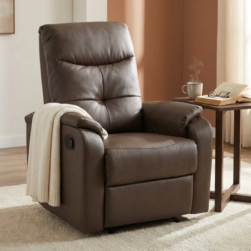 Poltrona Relax PM808604-MRNE in Ecopelle Marrone