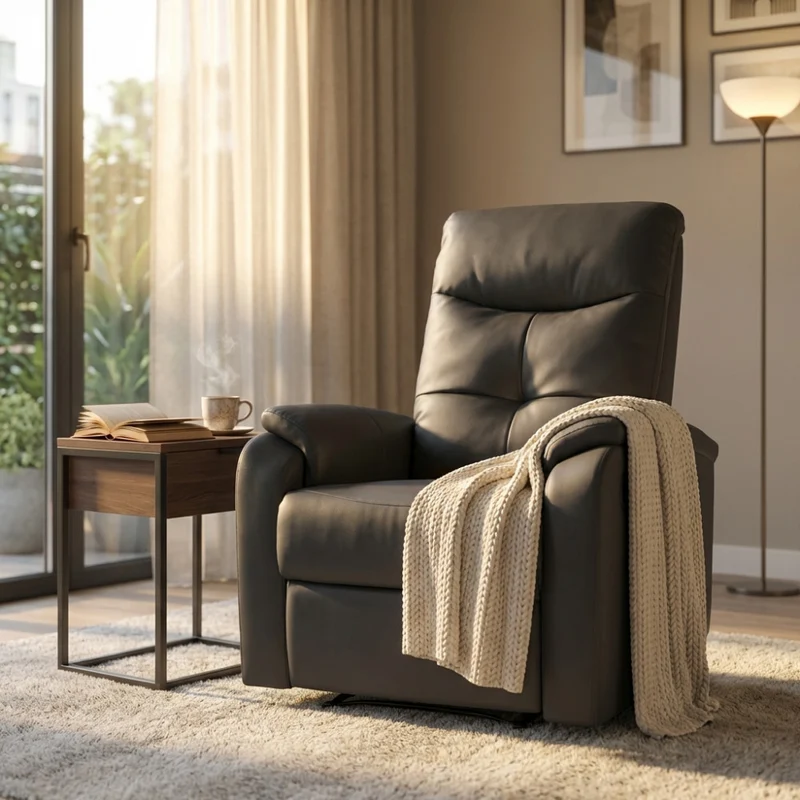 Poltrona Relax PM808604-LGRE in Ecopelle Grigia