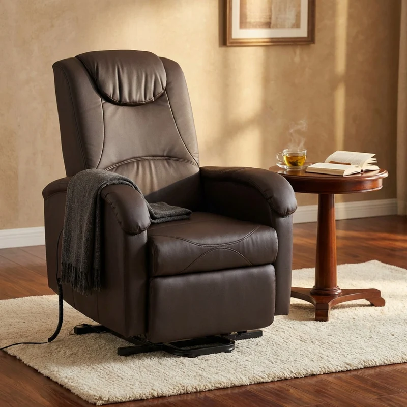 Poltrona Relax Elettrica PM808603 in Ecopelle Marrone