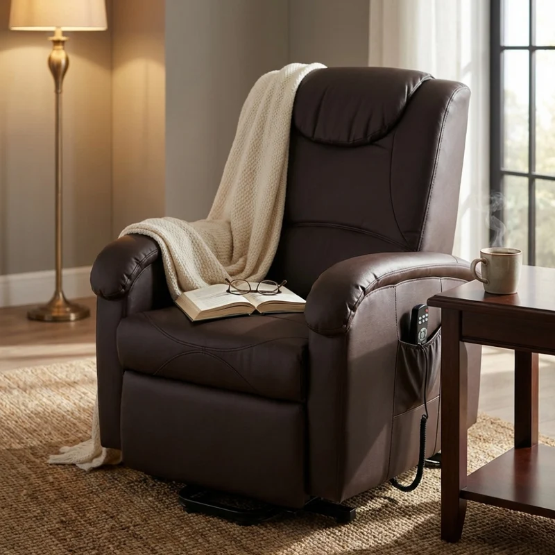 Poltrona Relax Elettrica PM808602 in Ecopelle Marrone