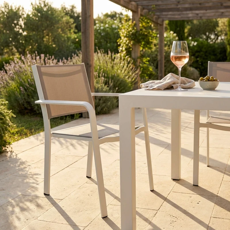 Poltrona Zante Impilabile in Alluminio e Textilene