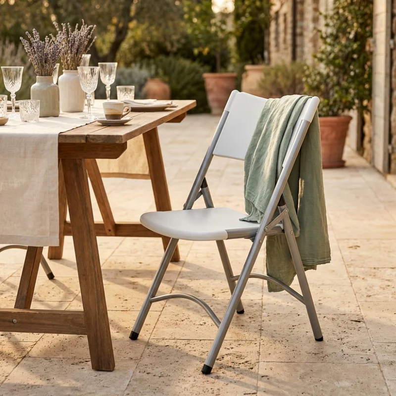 Sedia Pieghevole Catering 1 in Acciaio e Plastica