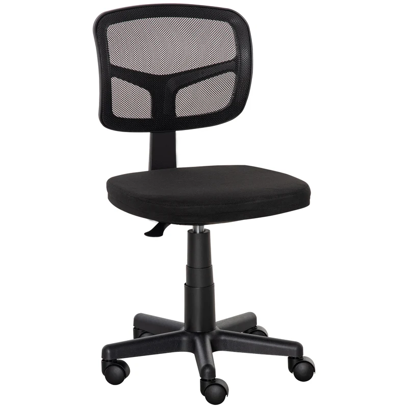 EasyComfort Sedia da Ufficio Ergonomica in Rete Senza Braccioli e Regolabile in Altezza, Nero