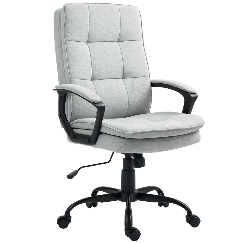 EasyComfort Sedia da Ufficio Ergonomica con Schienale Alto, Altezza Regolabile e Dondolo, Grigio