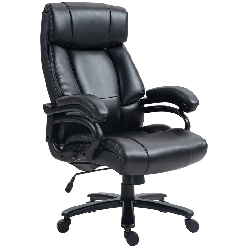 EasyComfort Poltrona da Ufficio Massaggiante e Riscaldata con 2 Punti Massaggio e 8 Programmi, Nera
