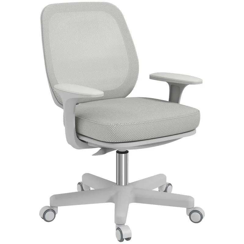 EasyComfort Sedia da Ufficio Ergonomica e Reclinabile ad Altezza Regolabile con 5 Rotelle, 55x48x82.5-94.5 cm, Grigia