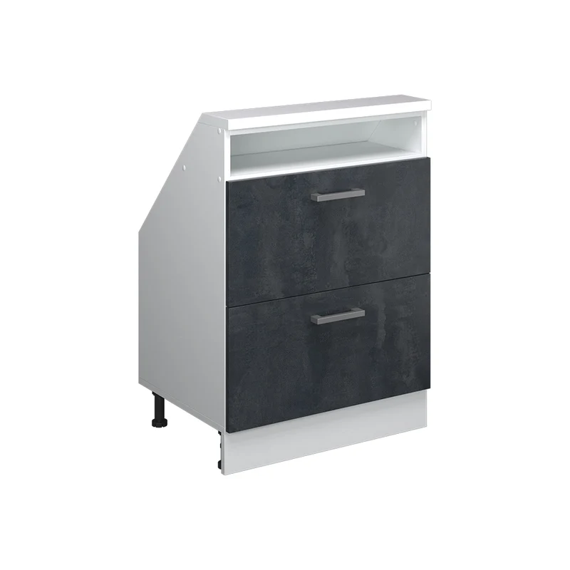 Mobile sottotetto Rion Calce nera/Bianco con 2 cassetti Vicco