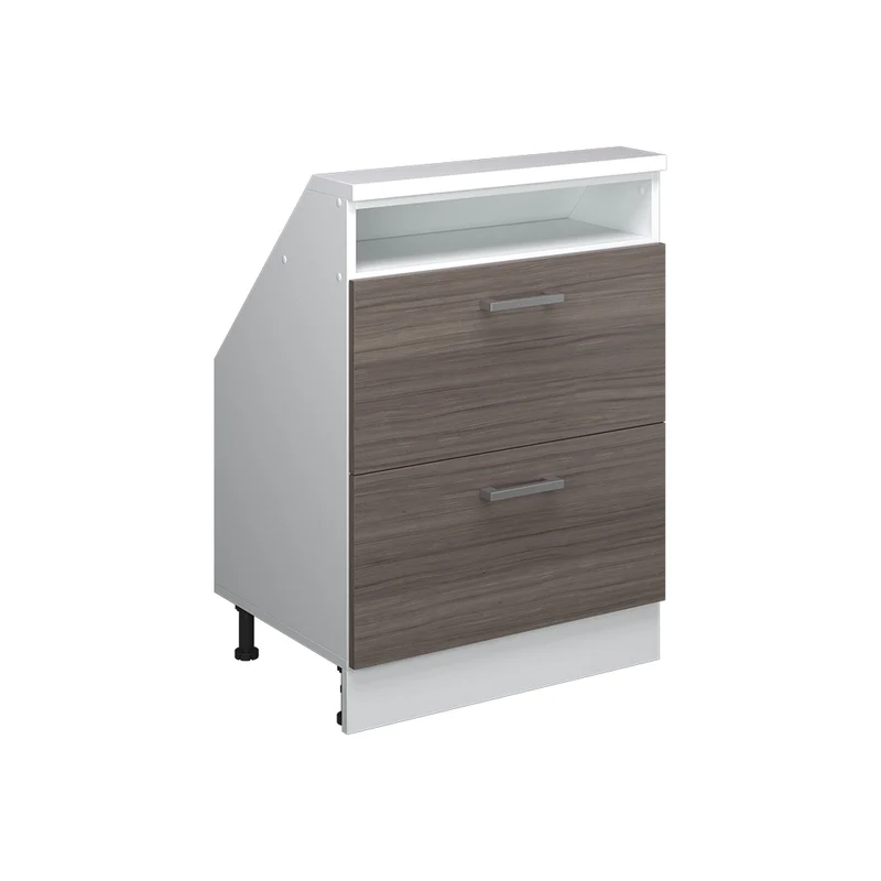 Mobile sottotetto Rion Grigio nobile/Bianco con 2 cassetti Vicco