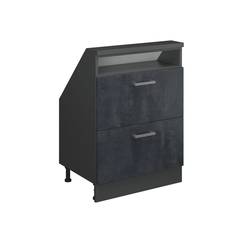 Mobile sottotetto Rion Calce nera/Antracite con 2 cassetti Vicco