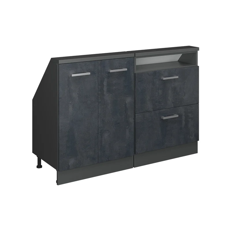 Set di mobili sottotetto Rion Calce nera/Antracite Set di 2 Vicco